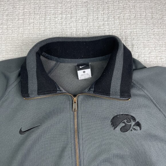 Iowa Hawkeyes x Nike Mens XL Grey & Black Football Full Zip Fleece Jacket (Read) - Picture 6 of 16